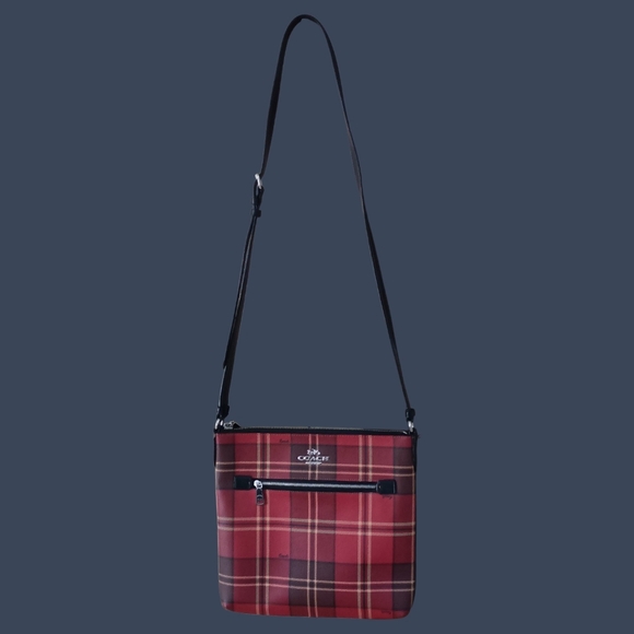 Coach Rowan File Bag With Tartan Plaid Print - Picture 4 of 11